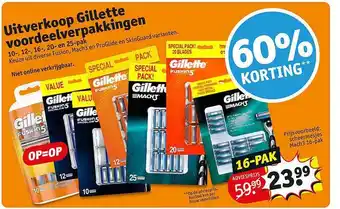 Kruidvat Uitverkoop Gillette Voordeelverpakkingen 60% Korting aanbieding