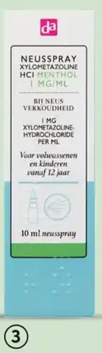DA Da neusspray menthol xylometazoline aanbieding