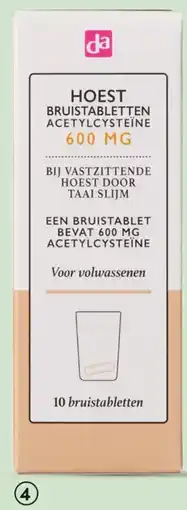 DA Da acetylcysteine hoest bruistabletten 600 mg aanbieding