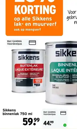 GAMMA Sikkens binnenlak aanbieding