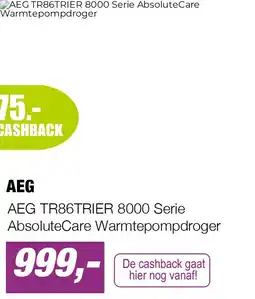 EP AEG TR86TRIER 8000 Serie AbsoluteCare Warmtepompdroger aanbieding