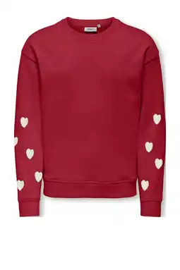 Wehkamp KIDS ONLY GIRL sweater met hartjes rood aanbieding