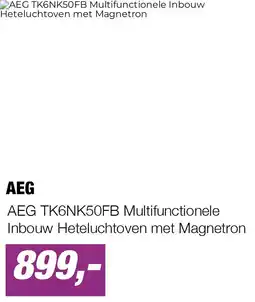 EP AEG TK6NK50FB Multifunctionele Inbouw Heteluchtoven met Magnetron aanbieding