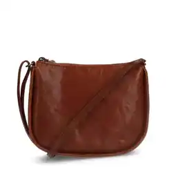 Wehkamp Manfield leren crossbody tas cognac aanbieding