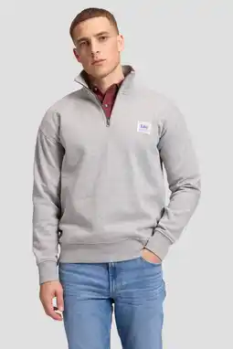 Wehkamp Lee relaxed fit gemêleerde trui - grijs aanbieding