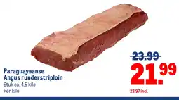 Makro Paraguayaanse Angus runderstriploin aanbieding
