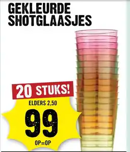 Dirck 3 Gekleurde shotglaasjes aanbieding