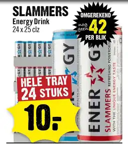 Dirck 3 Slammers energy drink aanbieding