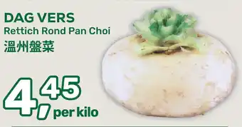 Dag vers rettich rond pan choi