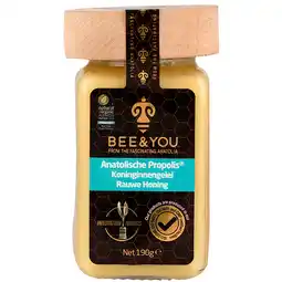 Holland & Barrett BEE&YOU Propolis + Koninginnengelei Rauwe Honing - 190g aanbieding