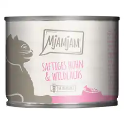 Zooplus 6x 200g MjAMjAM Sappige kip en wilde zalm nat kattenvoer aanbieding
