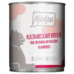 Zooplus 6x 800g MjAMjAM Culinary Venison and Turkey on Fresh Cranberries Wet Cat Food aanbieding