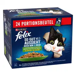 Zooplus 3 + 1 gratis! Felix natvoer voor katten of Felix kattensnacks - Met Lekkere Groenten (96 x 85 g) aanbieding