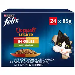 Zooplus 3 + 1 gratis! Felix natvoer voor katten of Felix kattensnacks - Selectie met Groenten (96 x 85 g) aanbieding