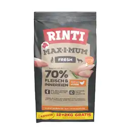 Zooplus 12 kg + 2 kg Gratis! RINTI Max-i-mum droogvoer voor honden 14 kg aanbieding