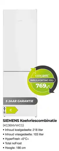 EP Beerepoot SIEMENS Koelvriescombinatie (KG36NVWCG) aanbieding