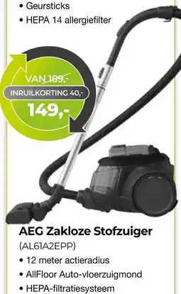 EP Beerepoot AEG Zakloze Stofzuiger (AL61A2EPP) aanbieding