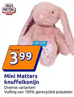 Action Mini Matters knuffelkonijn aanbieding