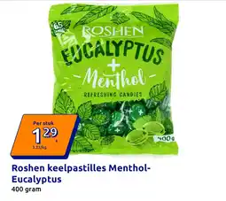 Action Roshen keelpastilles Menthol-Eucalyptus aanbieding