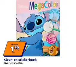 Action Kleur- en stickerboek aanbieding