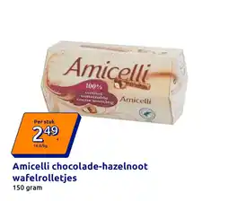 Action Amicelli chocolade-hazelnoot wafelrolletjes aanbieding