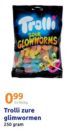Action Trolli zure glimwormen aanbieding