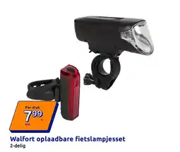 Action Walfort oplaadbare fietslampjesset aanbieding