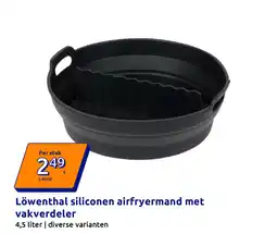 Action Löwenthal siliconen airfryermand met vakverdeler aanbieding