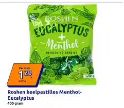 Action Roshen keelpastilles Menthol-Eucalyptus aanbieding