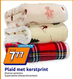 Action Plaid met kerstprint aanbieding