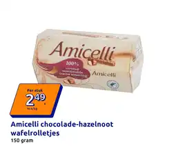 Action Amicelli chocolade-hazelnoot wafelrolletjes aanbieding