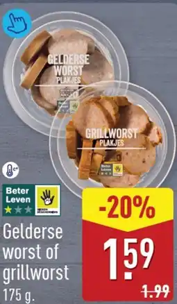 ALDI Gelderse worst of grillworst aanbieding