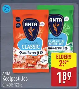 ALDI ANTA Keelpastilles aanbieding