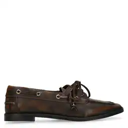 Wehkamp Sacha leren bootschoenen bruin aanbieding