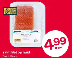Spar zalmfilet op huid aanbieding