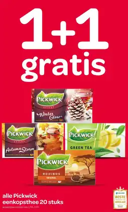 Spar alle Pickwick eenkopsthee 20 stuks aanbieding