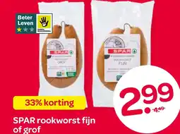 Spar SPAR rookworst fijn of grof aanbieding