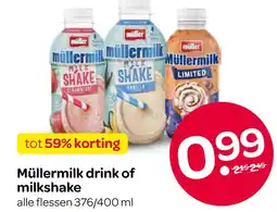 Spar Müllermilk drink of milkshake aanbieding