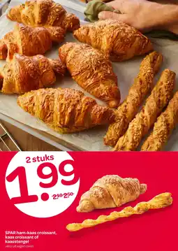 Spar SPAR ham-kaas croissant, kaas croissant of kaasstengel aanbieding