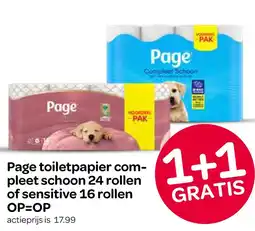 Spar Page toiletpapier com- pleet schoon 24 rollen of sensitive 16 rollen aanbieding