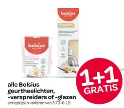 Spar alle Bolsius geurtheelichten, -verspreiders of -glazen aanbieding