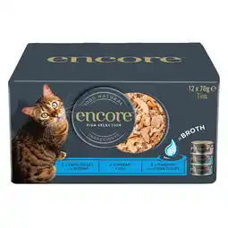 Zooplus 12x70g Encore blikje in bouillon Vis Selectie Multipack nat kattenvoer aanbieding