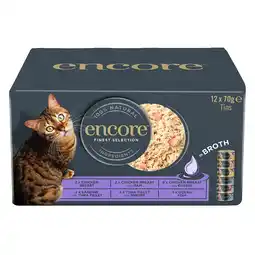 Zooplus 12x70g Encore blikje in bouillon Fijnste Selectie Multipack nat kattenvoer aanbieding