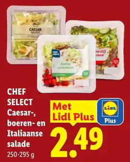 Lidl Chef Select Caesar-, boeren- en Italiaanse salade aanbieding