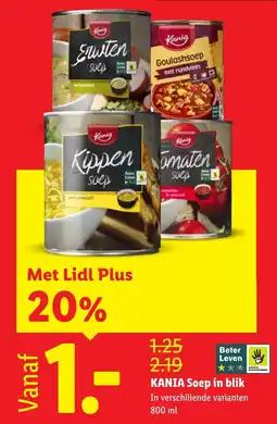 Lidl Kania Soep in blik aanbieding