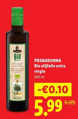 Lidl Primadonna Bio olijfolie extra virgin aanbieding