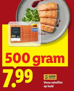 Lidl Verse zalmfilet op huid aanbieding