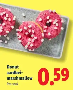 Lidl Donut aardbei-marshmallow aanbieding