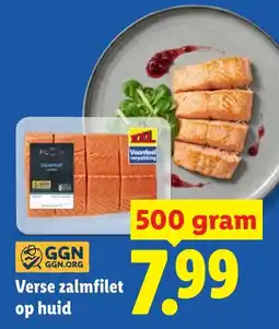 Lidl Zalmfilet op huid aanbieding