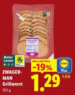 Lidl Zwagerman Grillworst aanbieding